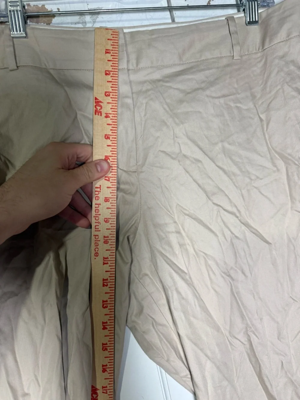 Talbots Curvy Casual Khakis Pants Size 16 Beige Careerwear Straight Leg Cotton - Picture 4 of 8